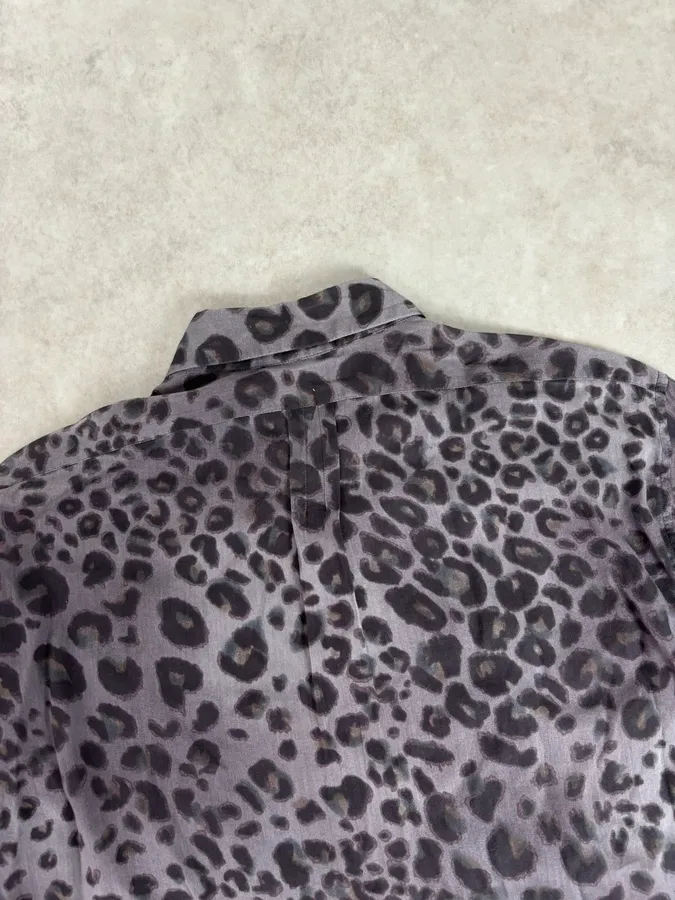Dries Van Noten Grey & Black Leopard Print Shirt - Image 6