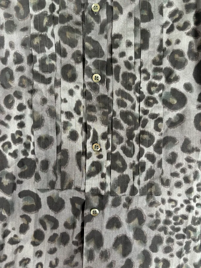 Dries Van Noten Grey & Black Leopard Print Shirt - Image 9