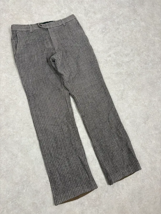 Dries Van Noten Grey Classy Wool Mozaic Pants - Image 5