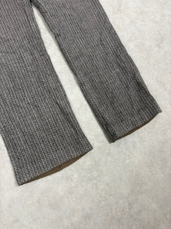 Dries Van Noten Grey Classy Wool Mozaic Pants - Image 8