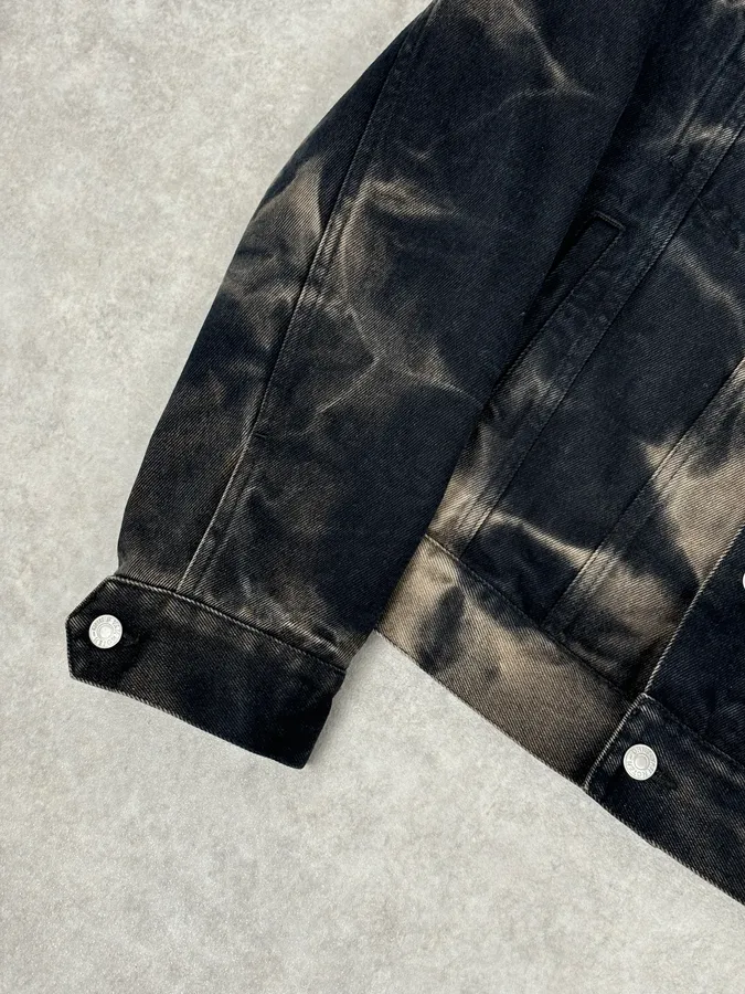 Dries Van Noten Grey Cotton Acid Wash Denim Jacket - Image 8