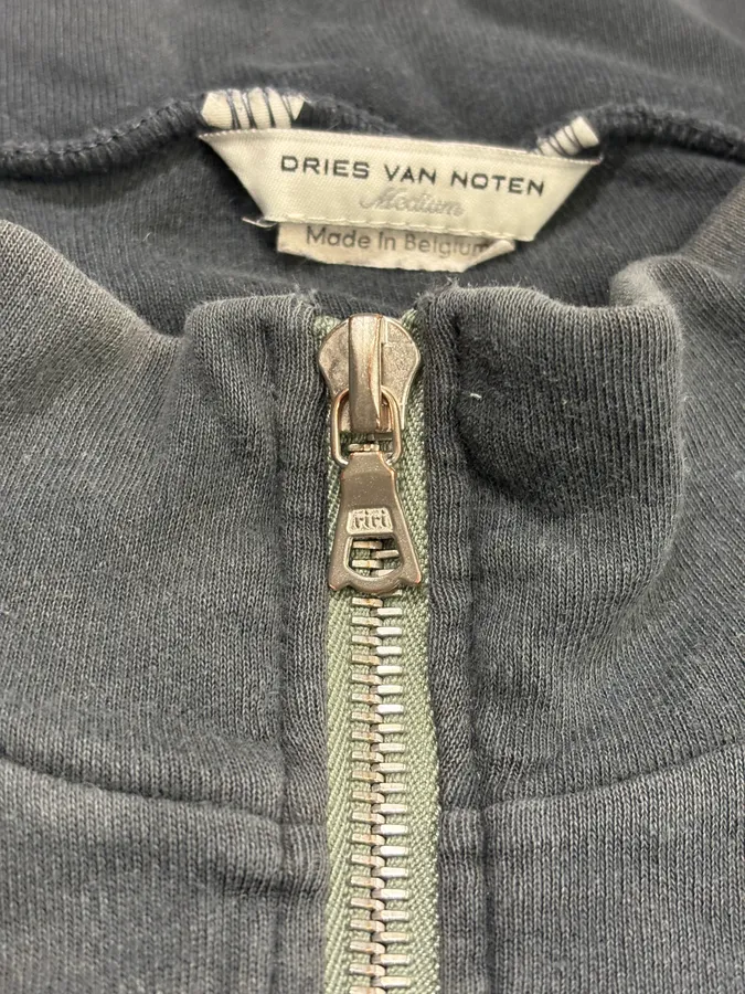 Dries van Noten Grey Zip Cargo Track Sweater - Image 9