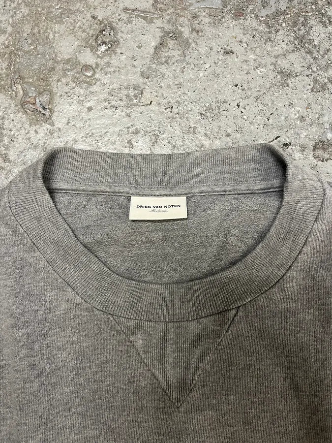 Dries Van Noten Hybrid Grey Checkered Arm Grey Sweater - Image 7