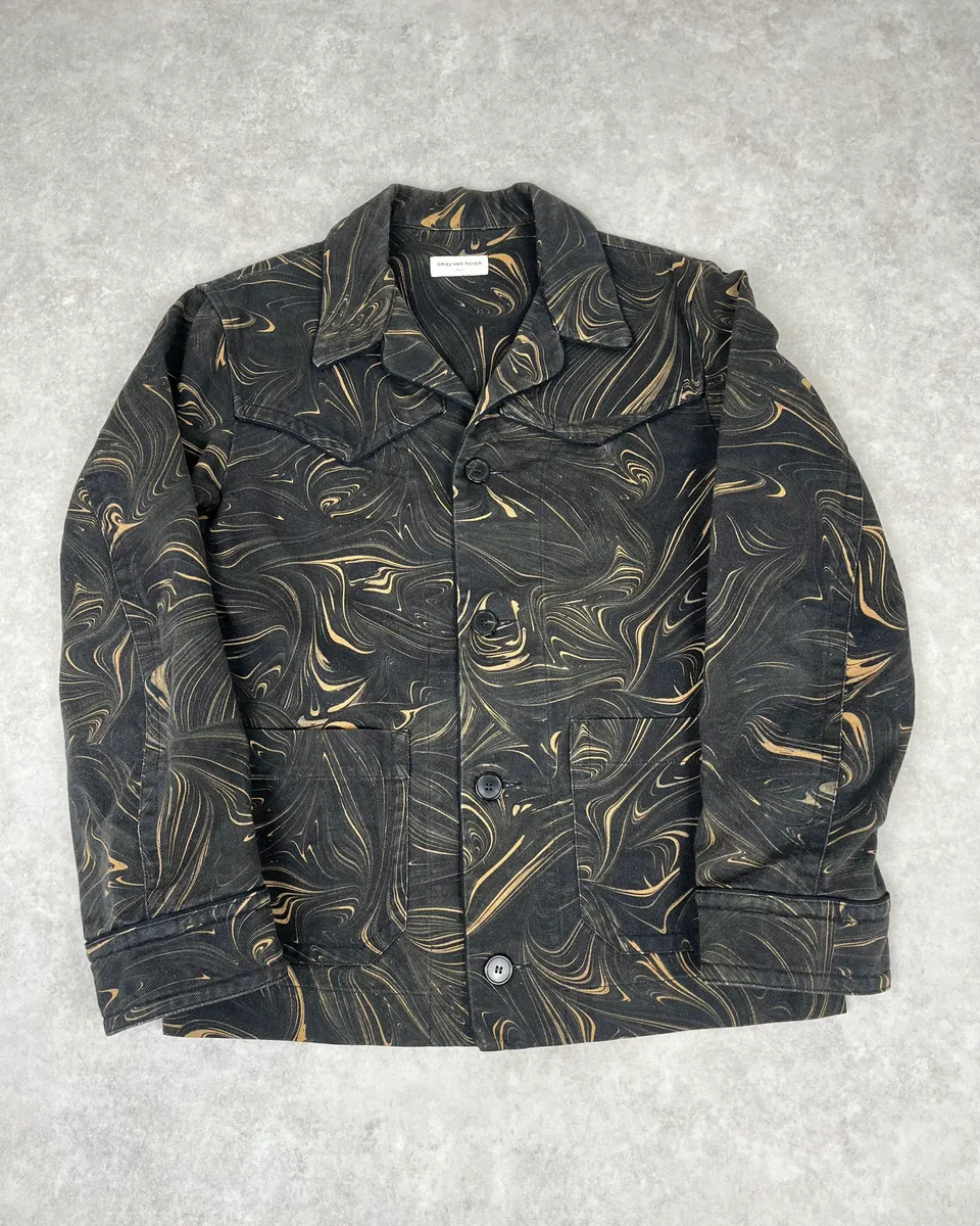 Dries Van Noten Marble Effect Black Jacket - Image 5