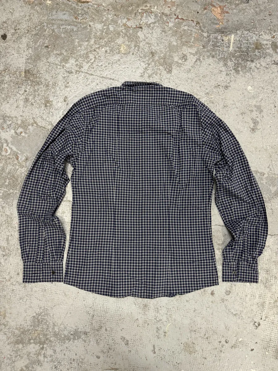 Dries Van Noten Navy Checkered Shirt - Image 2