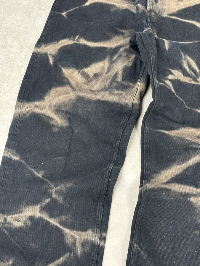 Dries Van Noten Navy Denim Tie-Dye Relaxed Jeans - Image 10