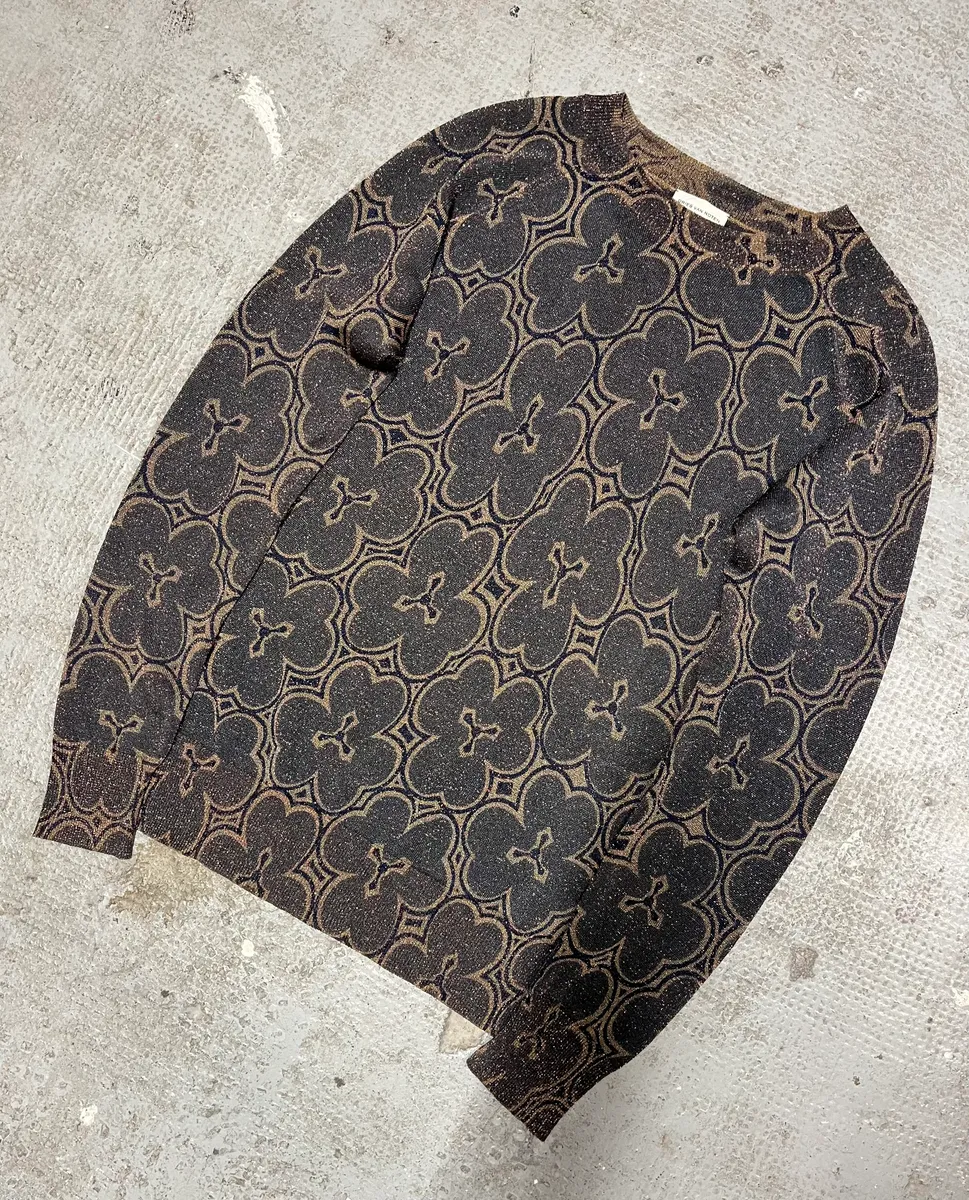 Dries Van Noten Navy Flowers Sweater - Image 7