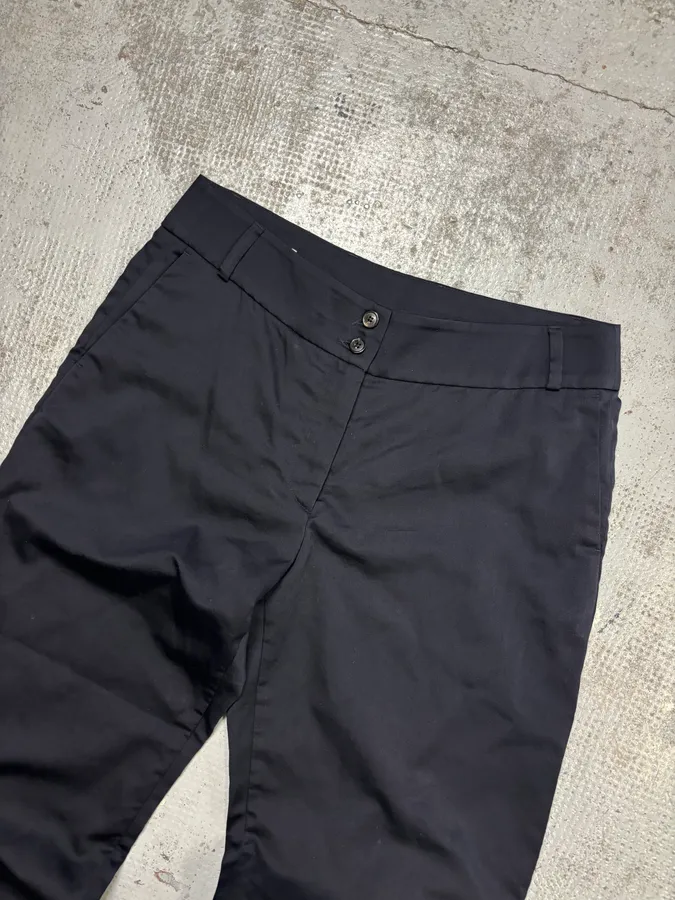 Dries Van Noten Navy Wool Slim Pants - Image 5