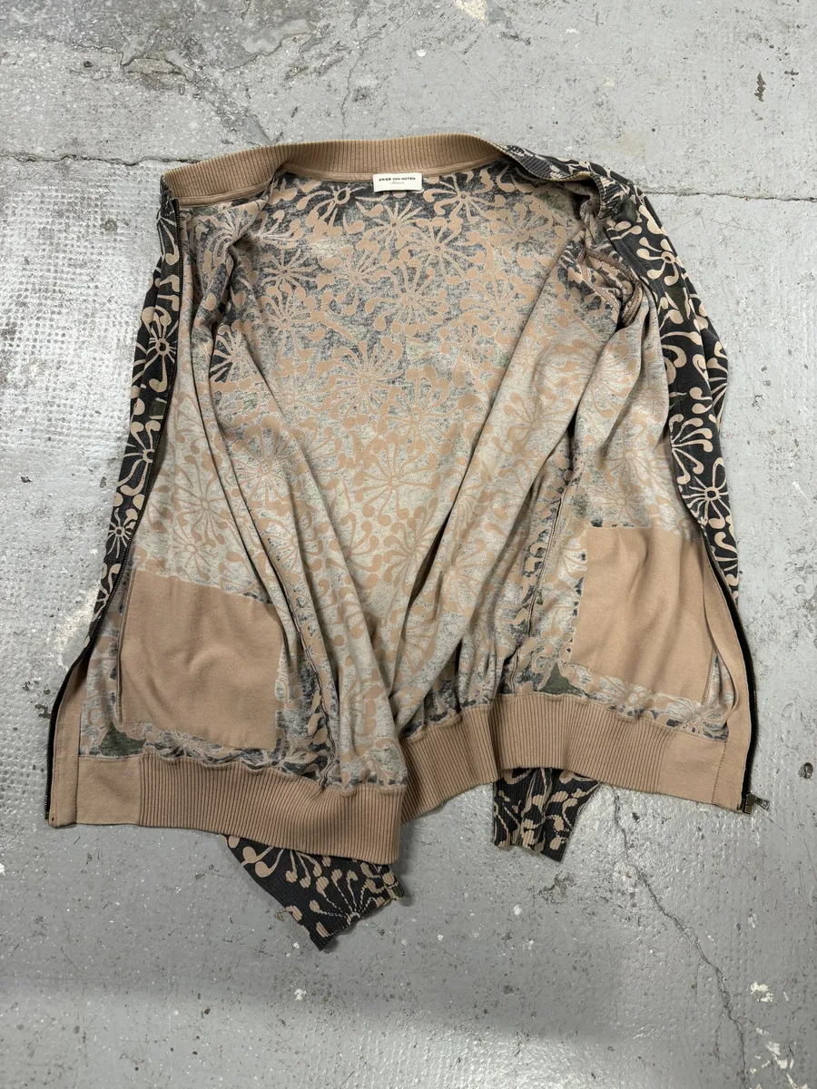 Dries Van Noten Olive Flower Bomber Jacket - Image 10