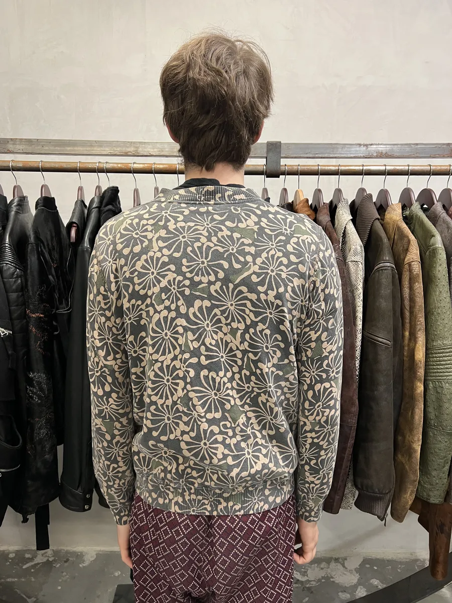 Dries Van Noten Olive Flower Bomber Jacket - Image 3