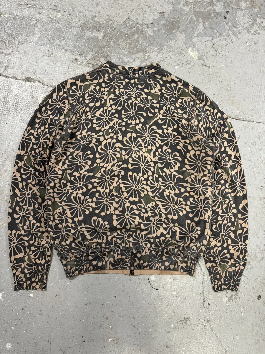 Dries Van Noten Olive Flower Bomber Jacket - Image 4