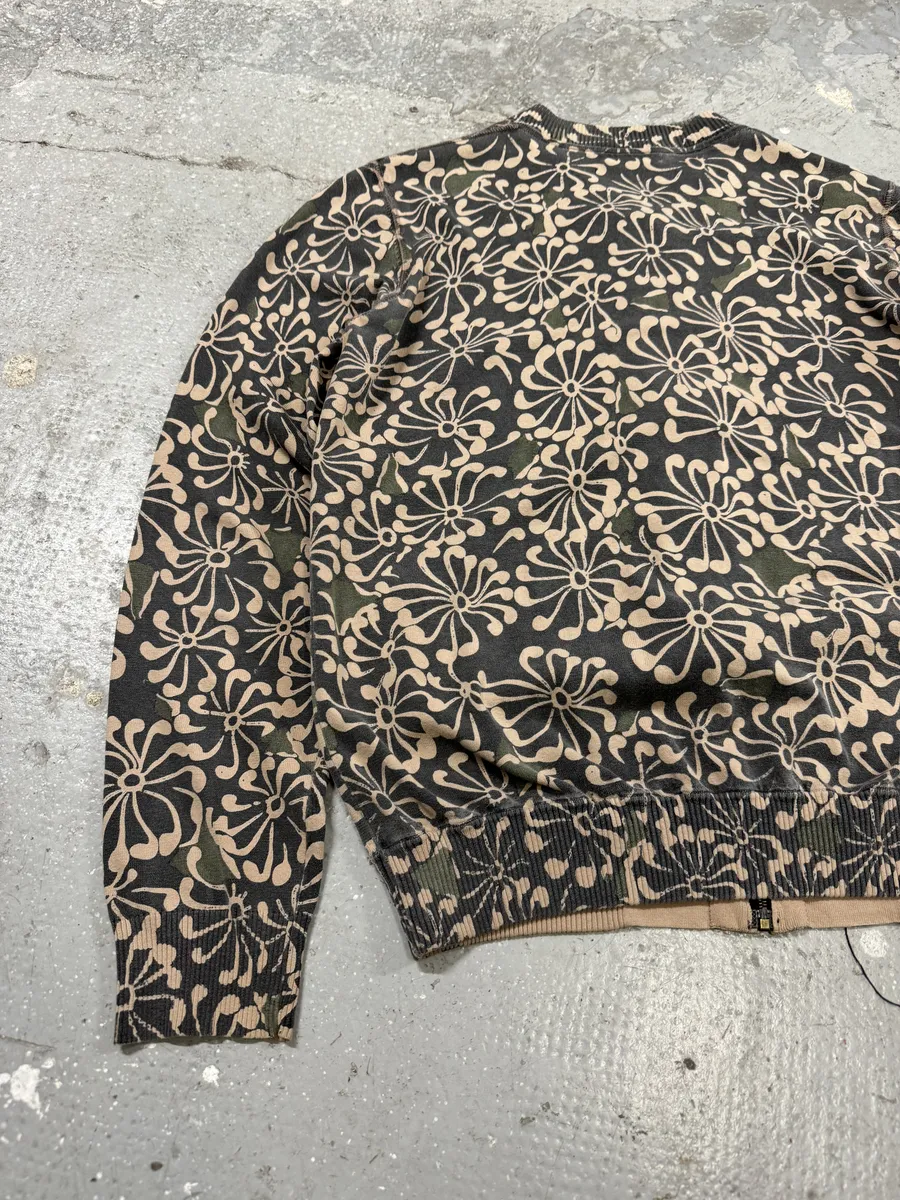 Dries Van Noten Olive Flower Bomber Jacket - Image 6