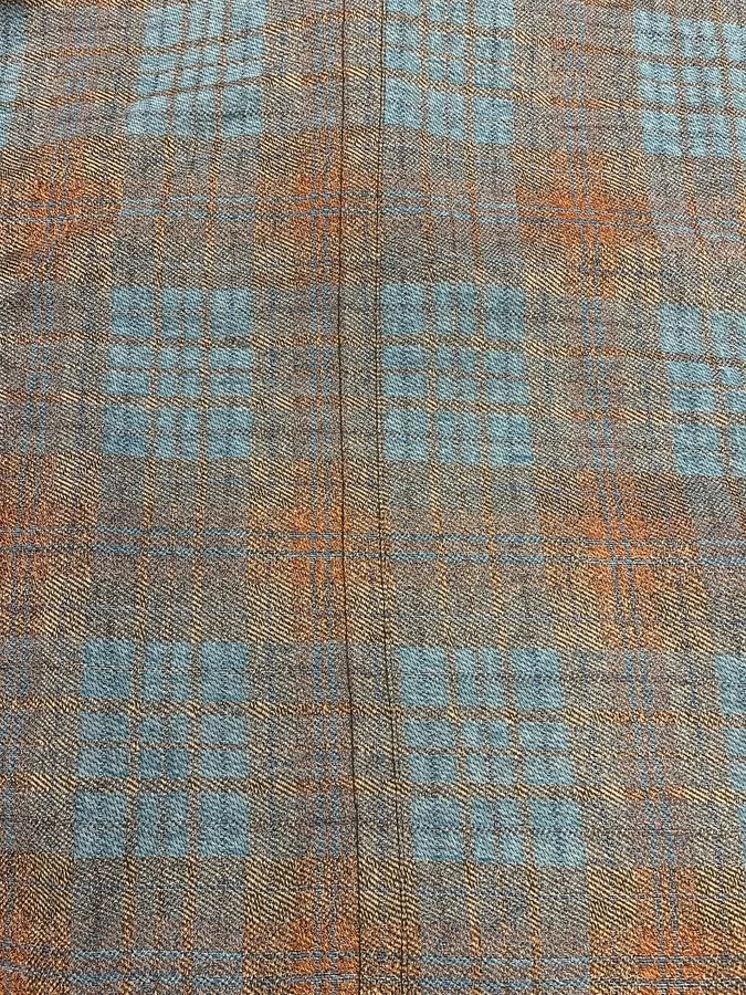 Dries Van Noten Orange & Blue Plaid Button Up Overshirt - Image 8