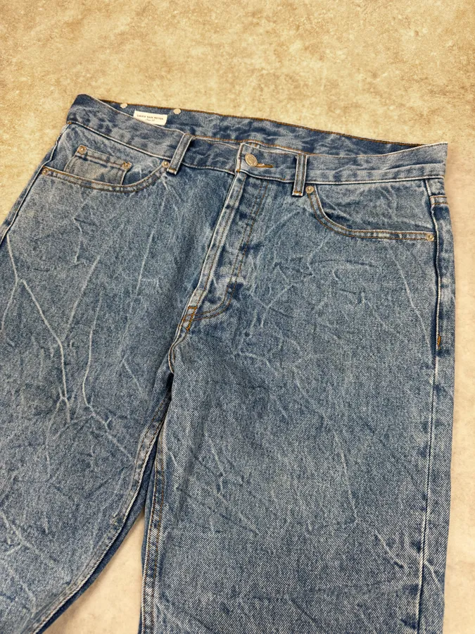 Dries Van Noten Panthero Blue Washed Denim Jeans - Image 3