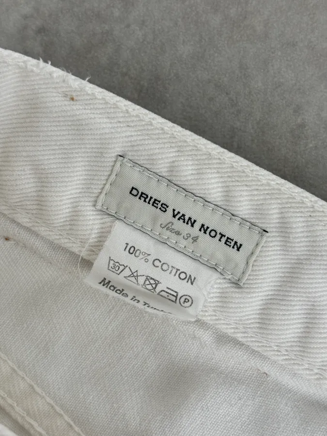 Dries Van Noten White Minimalist Denim Jeans - Image 11