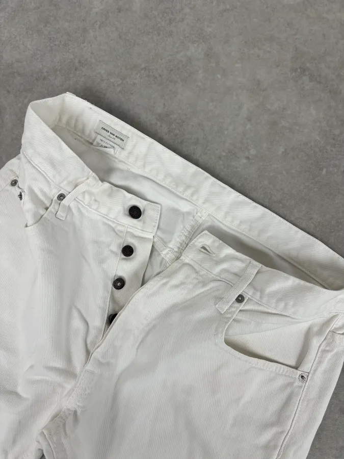 Dries Van Noten White Minimalist Denim Jeans - Image 9