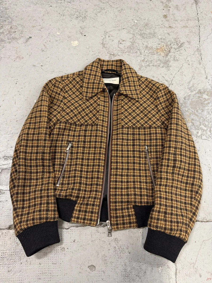 Dries Van Noten Wool Tartan Camel Jacket - Image 11