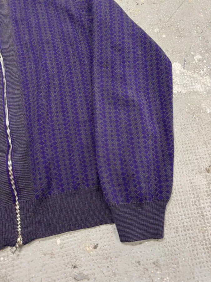 Drives Van Noten Wool Merino Purple Zip-Up - Image 10