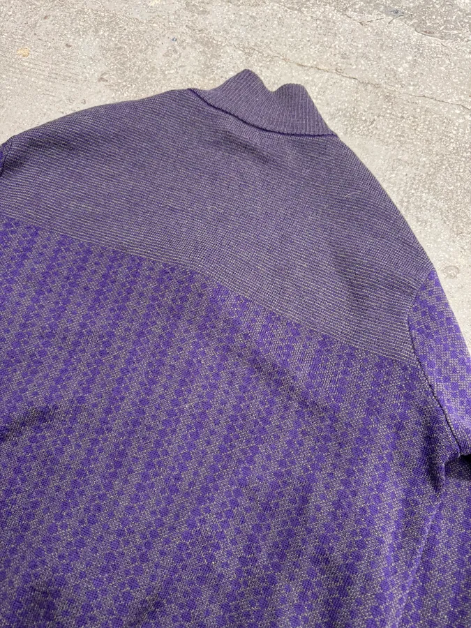 Drives Van Noten Wool Merino Purple Zip-Up - Image 13