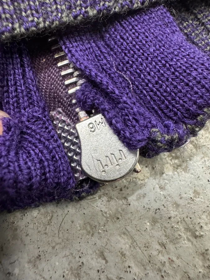 Drives Van Noten Wool Merino Purple Zip-Up - Image 7
