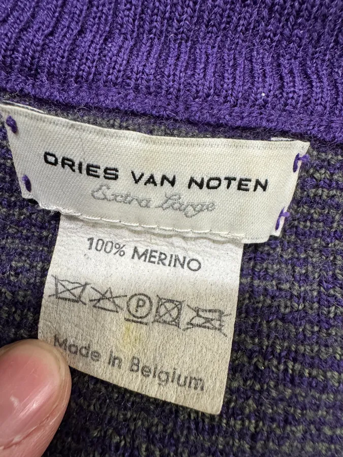Drives Van Noten Wool Merino Purple Zip-Up - Image 8