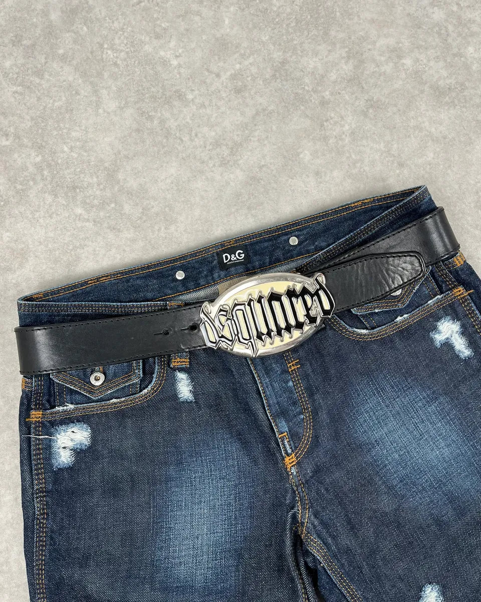 Dsquared2 Black Gothic Leather Belt
