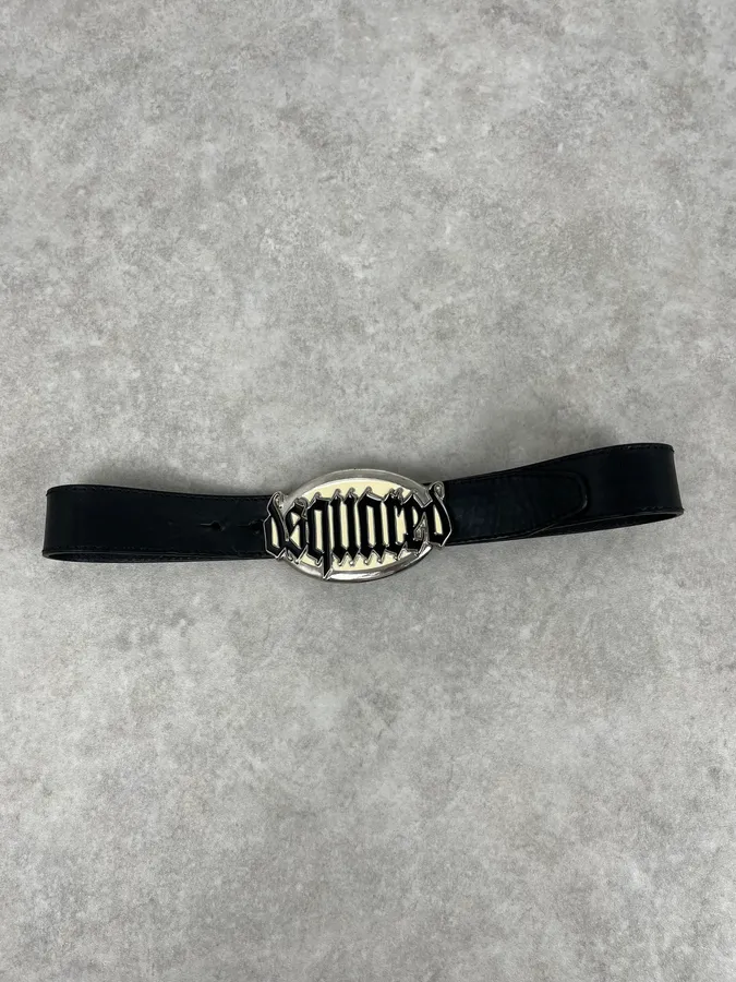 Dsquared2 Black Gothic Leather Belt - Image 3