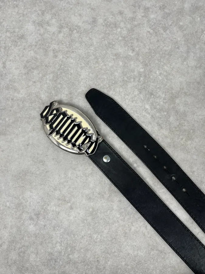Dsquared2 Black Gothic Leather Belt - Image 4