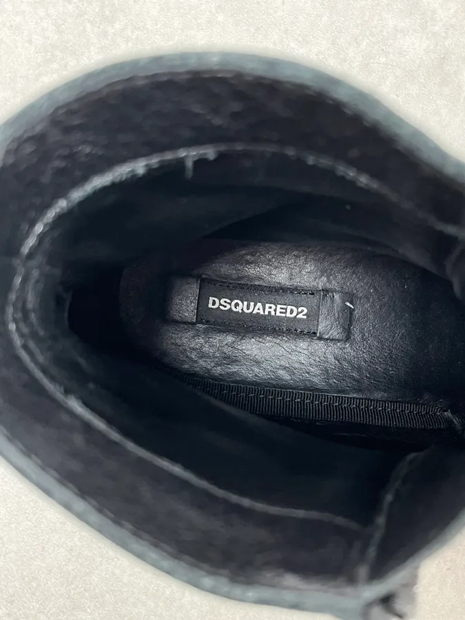 Dsquared2 Black High Leather Zip Boots - Image 10