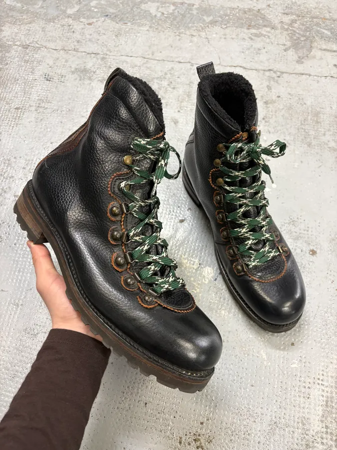 Dsquared2 Black Leather Hiking Boots