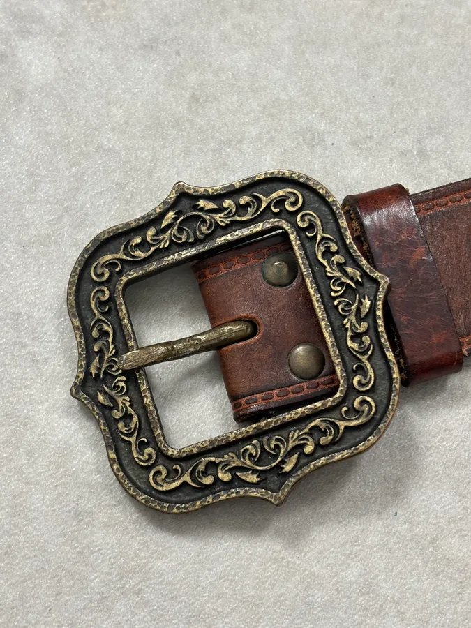 Dsquared2 Brown Leather Belt Ornamental Buckle - Image 7