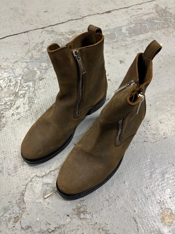 Dsquared2 Brown Suede Zip Chelsea Boots - Image 4