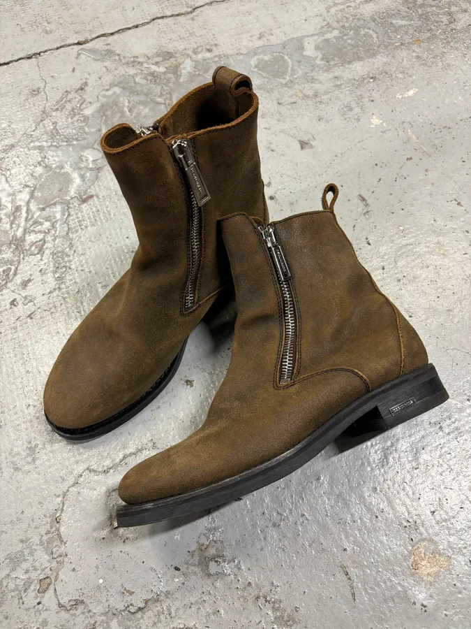 Dsquared2 Brown Suede Zip Chelsea Boots - Image 5