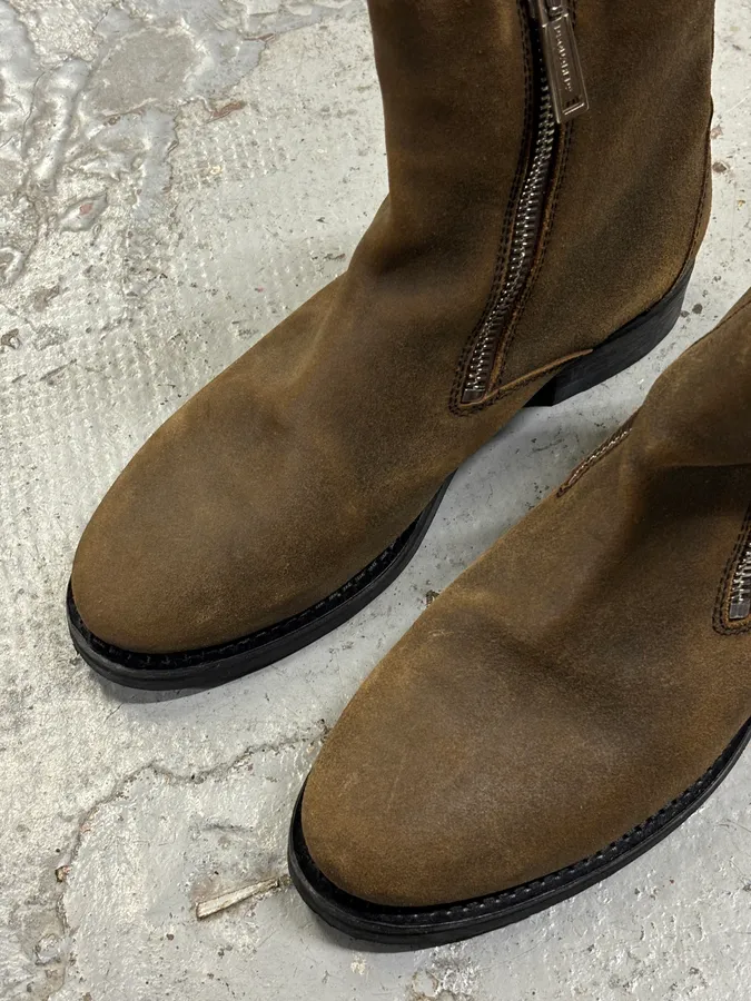 Dsquared2 Brown Suede Zip Chelsea Boots - Image 9