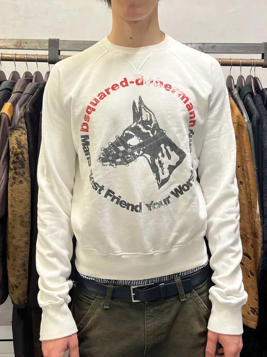 Dsquared2 Doberman Dog White Crewneck Sweater - Image 2