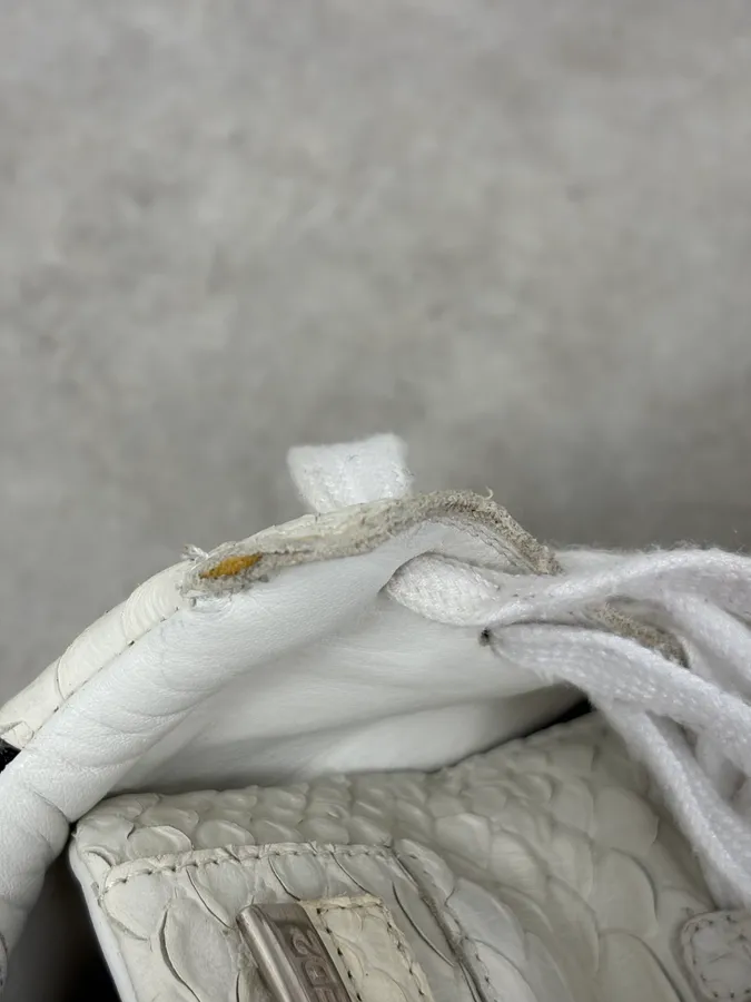 Dsquared2 White Snakeskin Python Leather High Sneakers - Image 10
