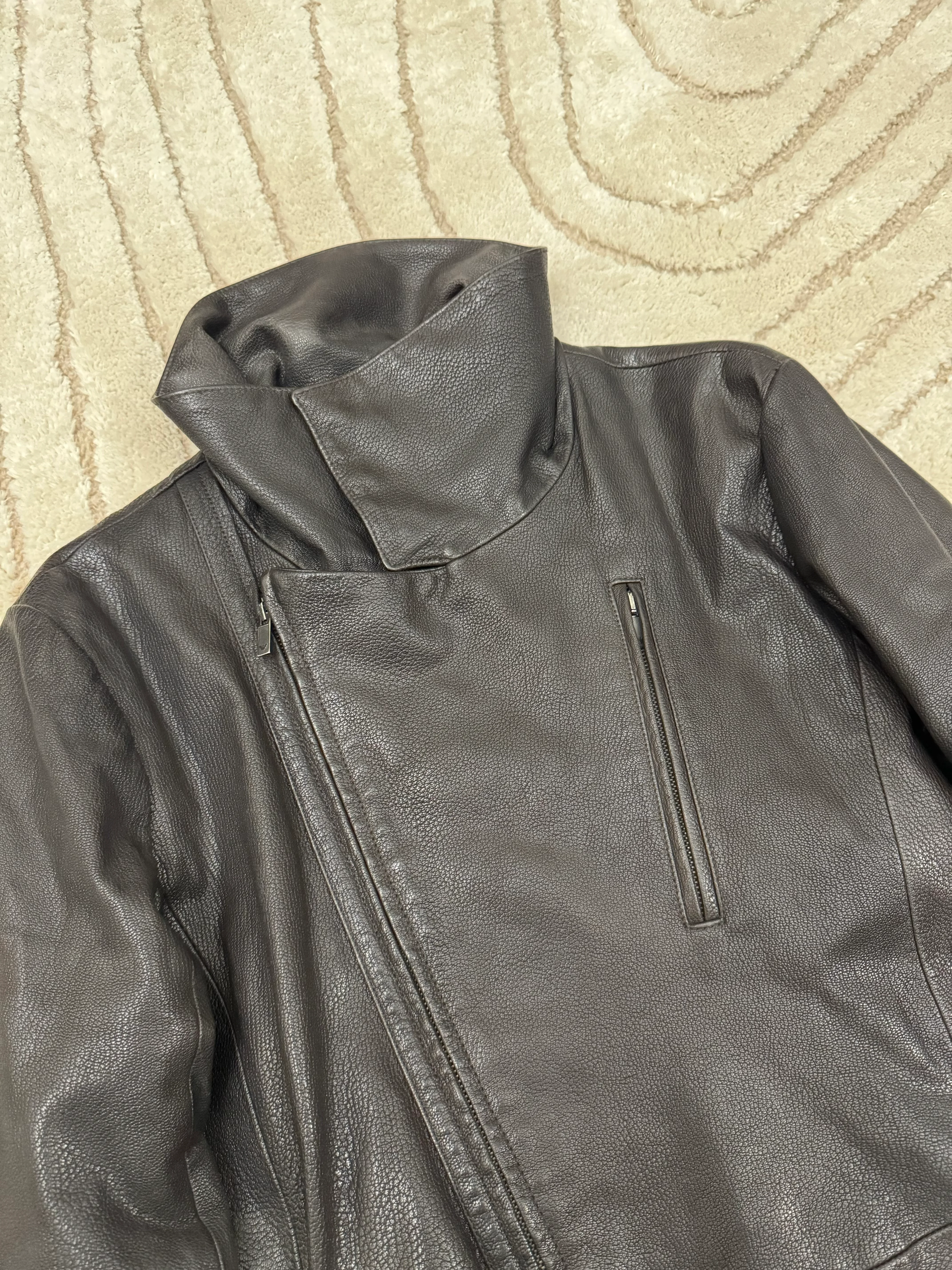 FW2008 Emporio Armani Bauhaus Leather Jacket (S/M) - Image 3