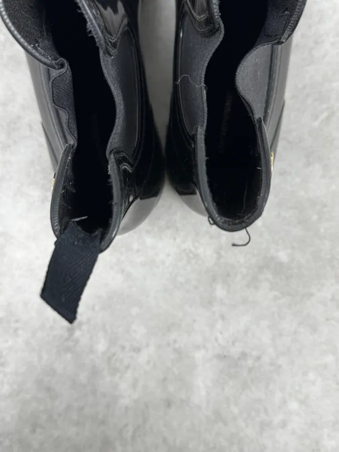 Emporio Armani Black Leather Boots - Image 5