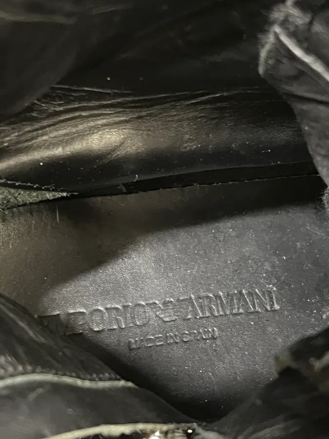 Emporio Armani Black Pony Hair Leather Ankle Boots - Image 10