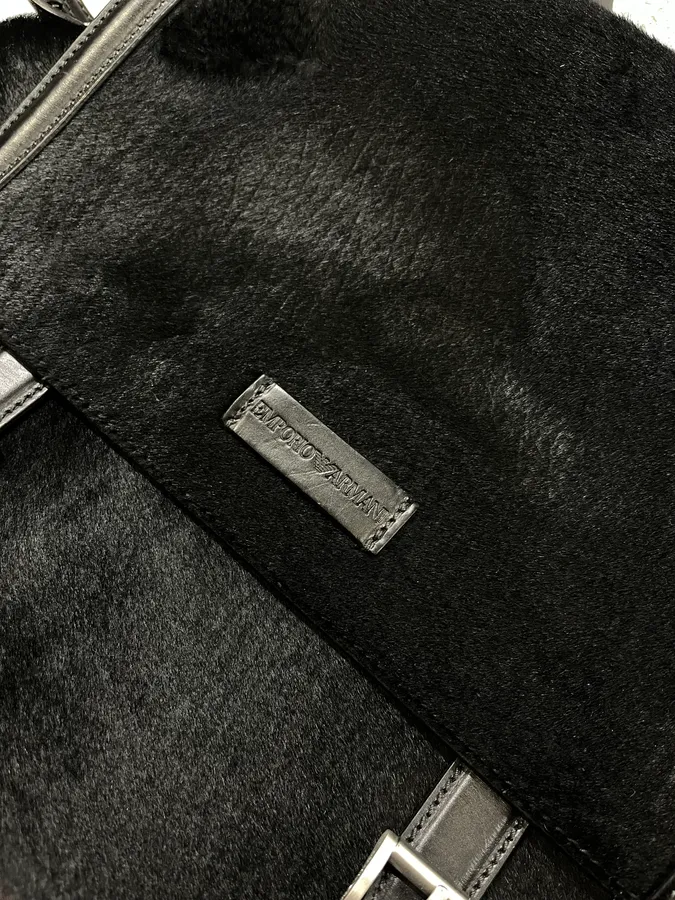 Emporio Armani Black Pony Hair Leather Backpack - Image 5