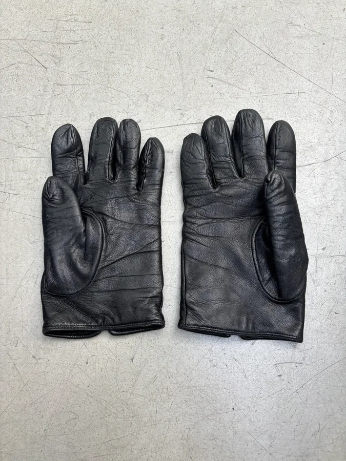 Emporio Armani Black Premium Biker Leather Gloves - Image 2