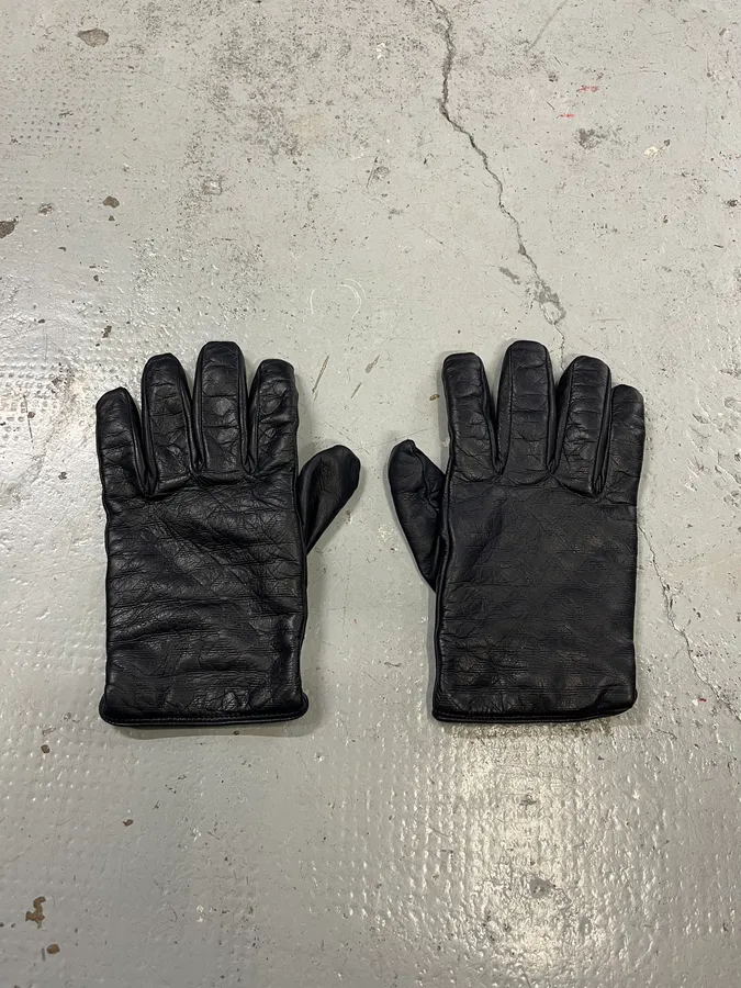 Emporio Armani Black Premium Leather Gloves - Image 4