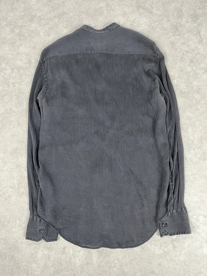 Emporio Armani Dark Grey Silk Striped Shirt - Image 6