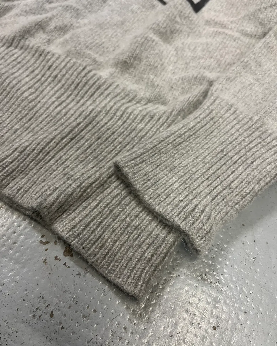 Emporio Armani Grey Alpaca Geometric Back Panel Sweater - Image 6