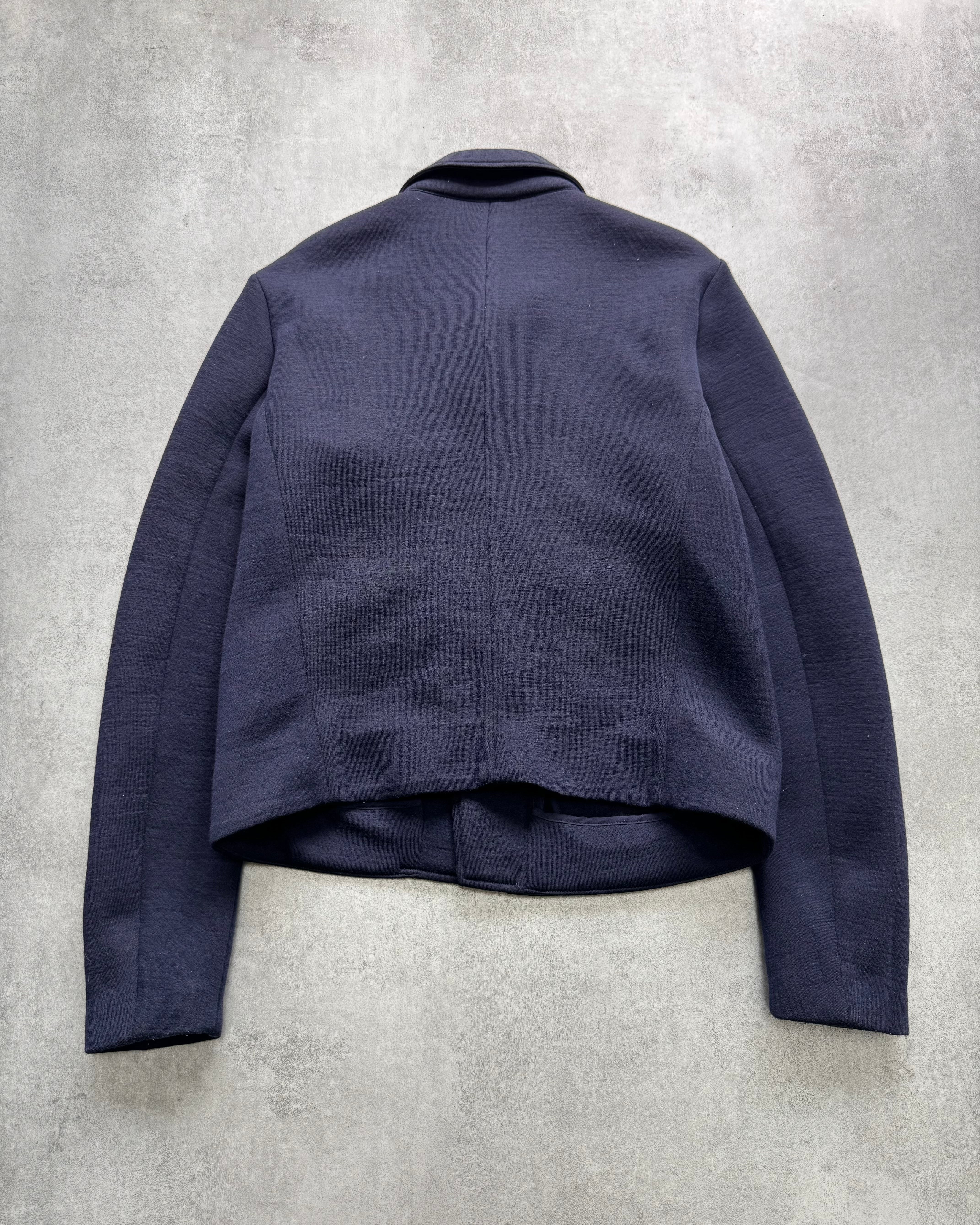 Emporio Armani Navy Asymmetrical Jacket - Image 4