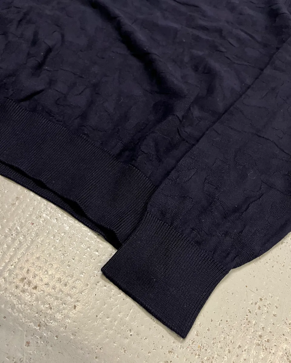 Emporio Armani Navy Textured Sweater - Image 6