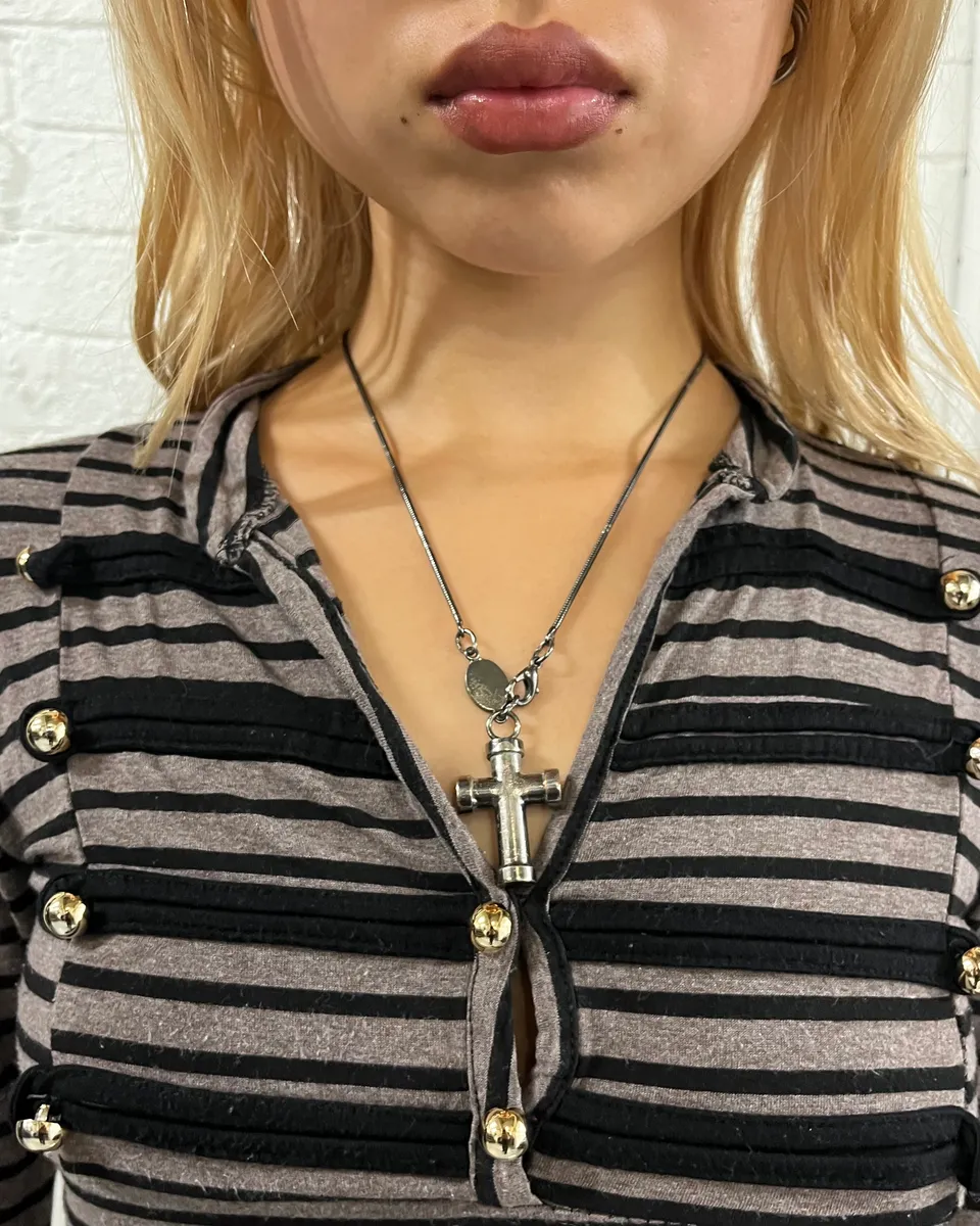 Emporio Armani Stainless Steel Cross Pendant Necklace