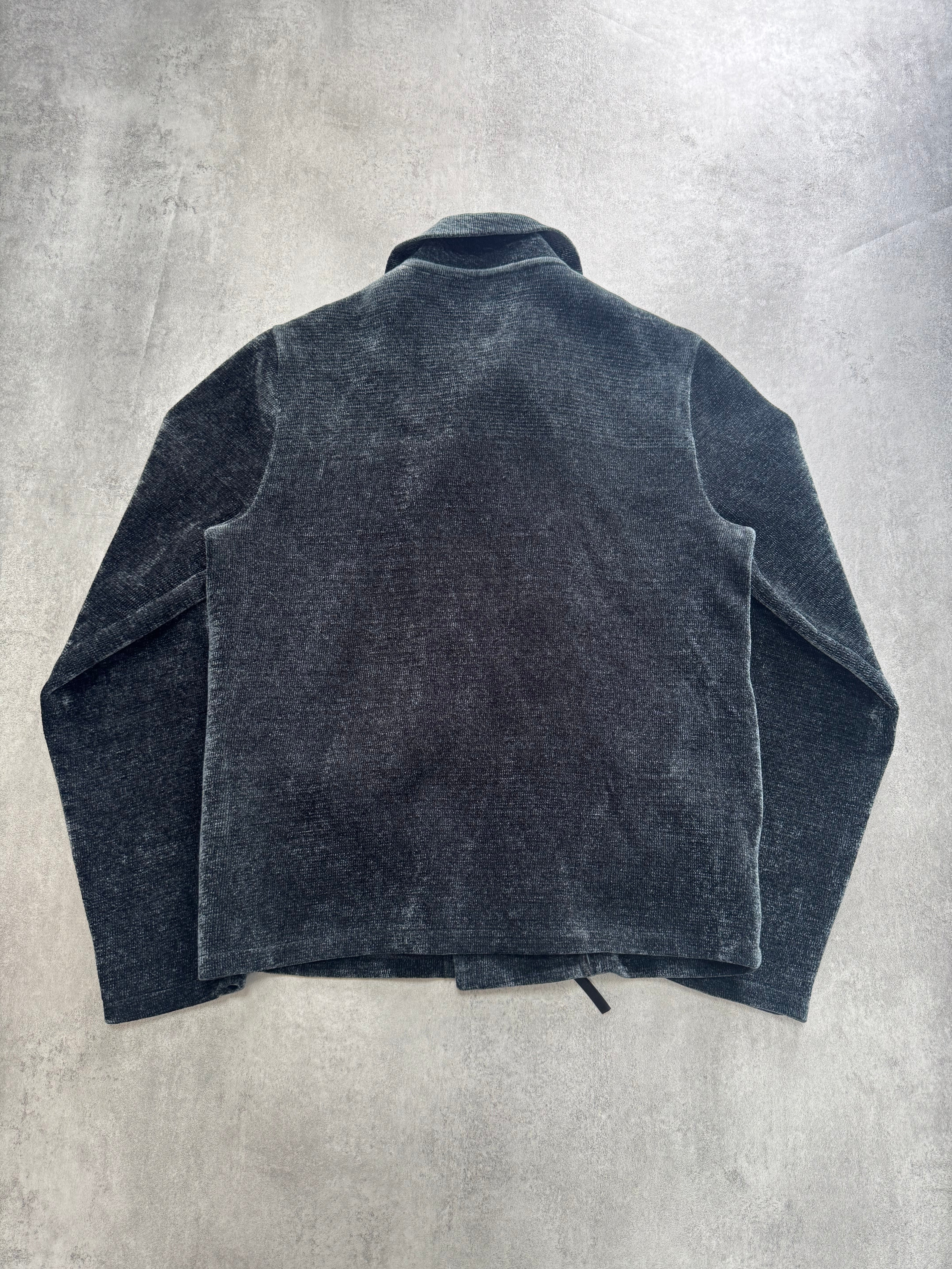Emporio Armani Viscose Navy Greay Asymmetrical Jacket - Image 3