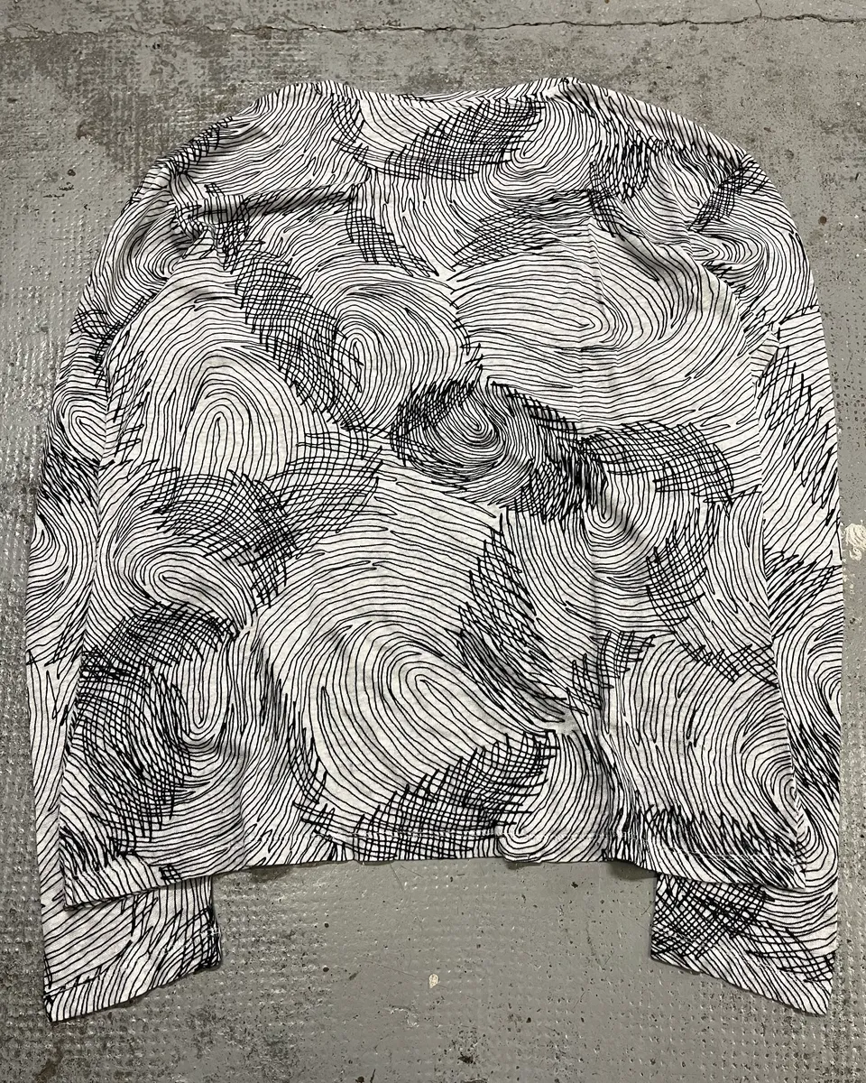 Emporio Armani White Cotton Graphic Print Long Sleeve T-Shirt - Image 7