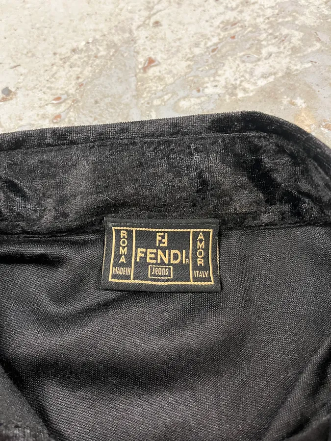 Fendi Black Velvet Class Shirt - Image 5